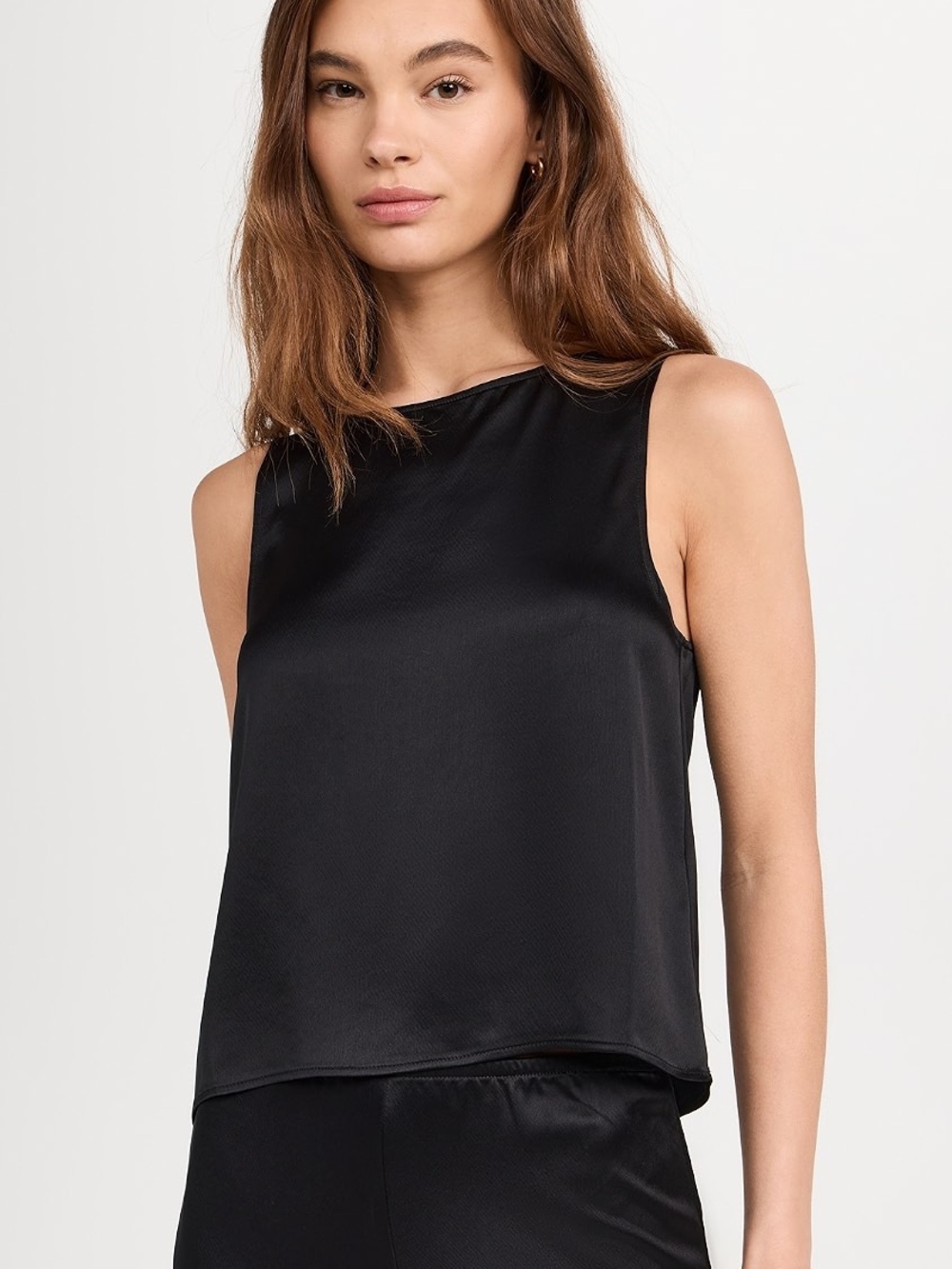 NWT LESET Barb Sleeveless Crew Tank Top in Black M